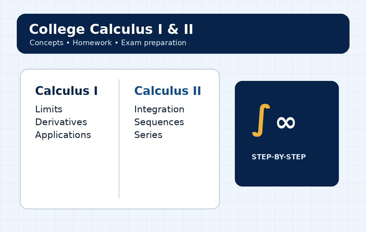 College Calculus I and II tutoring illustration